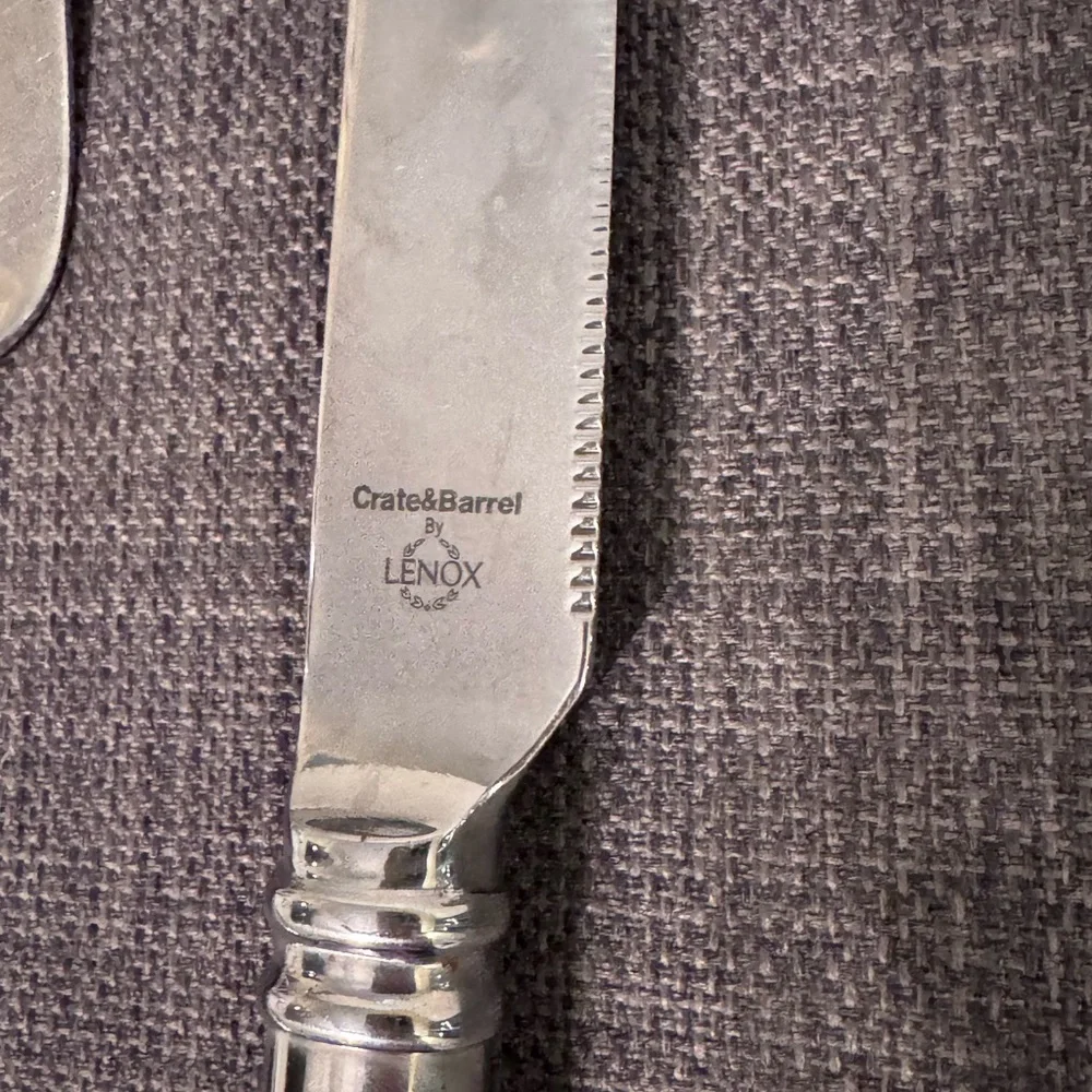 Crate&Barrel Silver Cake Knife and Server Set